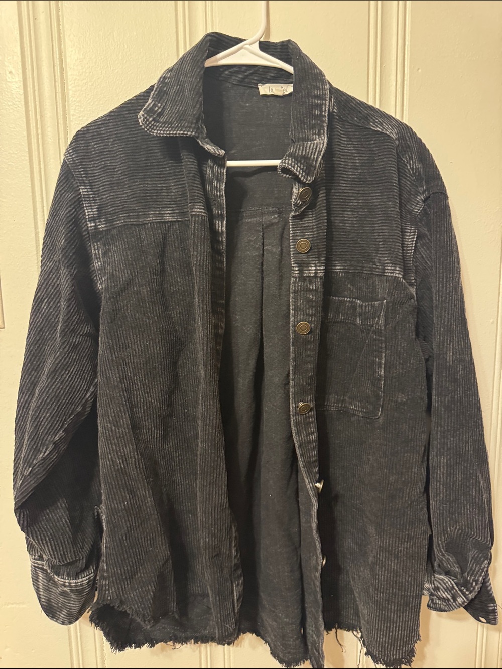 Women’s  Black Corduroy Button-Up Jacket